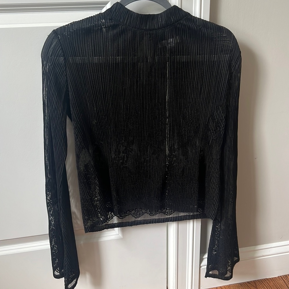 Long sleeve see through blouse